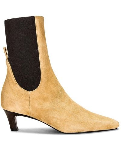 Totême The Mid Heel Suede Boot - White