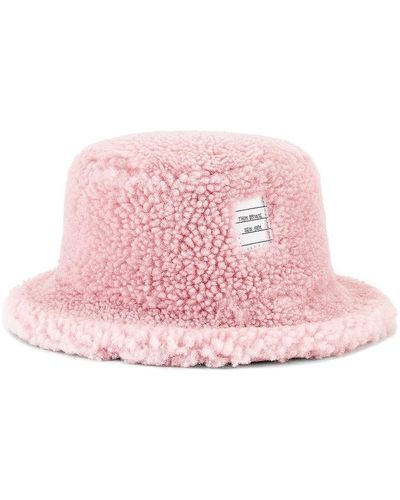 Thom Browne Shearling Bucket Hat - Pink