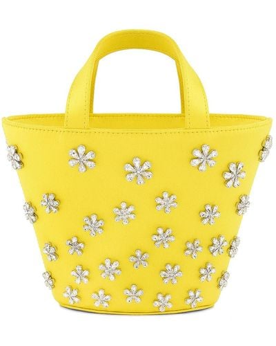 AMINA MUADDI Lily Satin Bucket Bag - Yellow