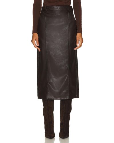 Enza Costa Soft Leather Trouser Skirt - Black