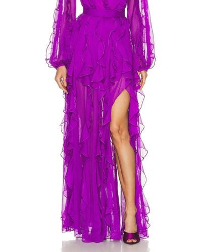 PATBO Ruffle Maxi Skirt - Purple