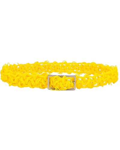 Bottega Veneta Intreccio Crochet Belt - Yellow