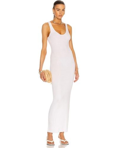 Enza Costa Silk Rib Ankle Length Tank Dress - White