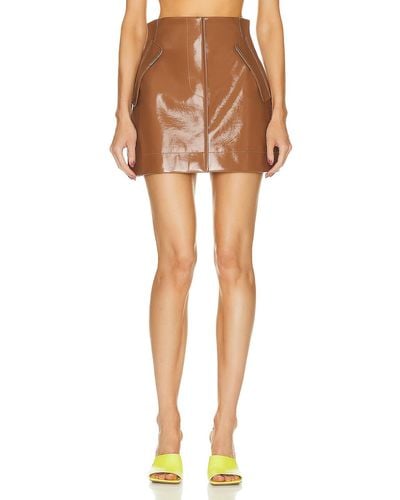 AKNVAS Rubin Leather Skirt - Brown