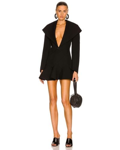 Alaïa Hooded Short Tailored Dress - Black