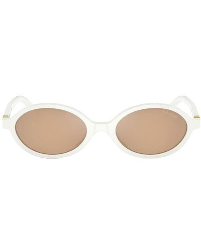 Miu Miu Round Sunglasses - White