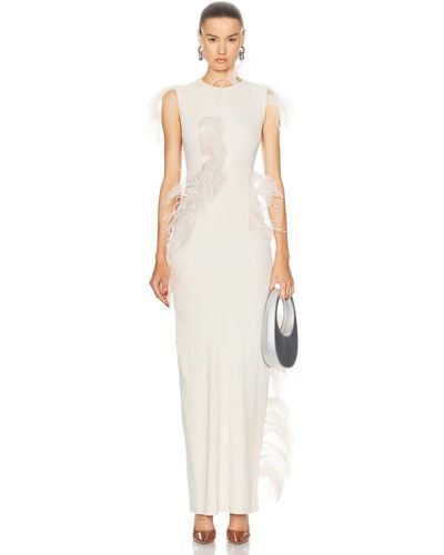 Acne Studios Feather Detail Dress - White