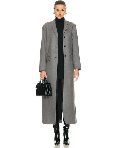 Nour Hammour Celine Extra Long Slim Fit Coat - Gray