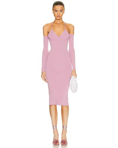 Blumarine Cold Shoulder Knit Dress - Pink
