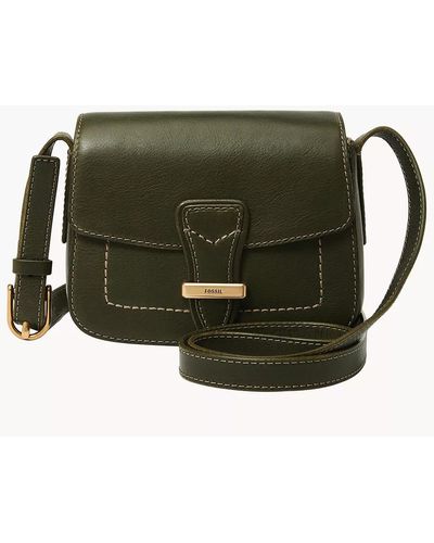 Fossil Tremont Leather Small Flap Crossbody - Green