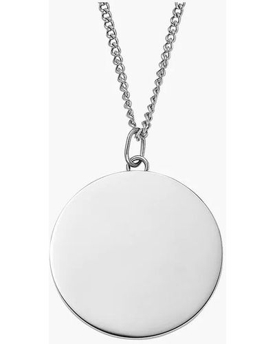 Fossil Drew Stainless Steel Pendant Necklace - White