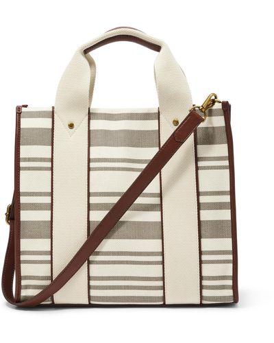 Fossil Kingston Jute And Cotton Tote - Brown