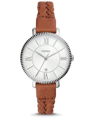 Fossil Jacqueline Quartz Stainless Steel And Eco Leather Three-hand Watch - White