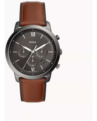 Fossil Neutra Quartz Stainless Steel And Leather Chronograph Watch - Brown