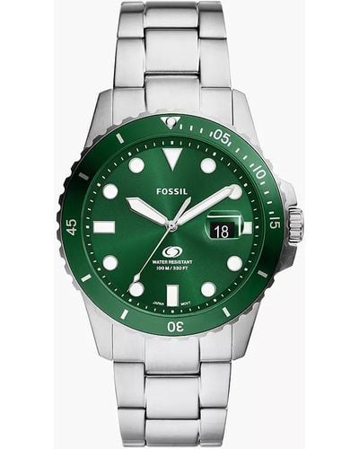 Fossil Blue Dive Three-hand Date Stainless Steel Watch - Green