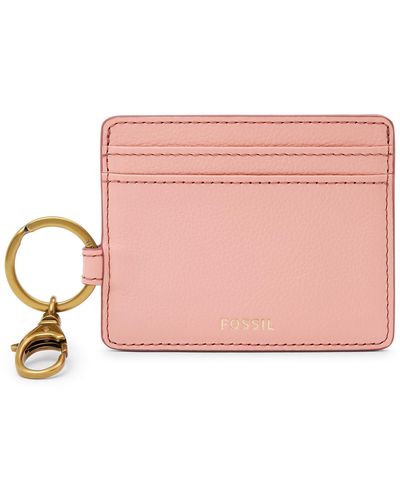 Fossil Sofia Leather Card Case - Pink
