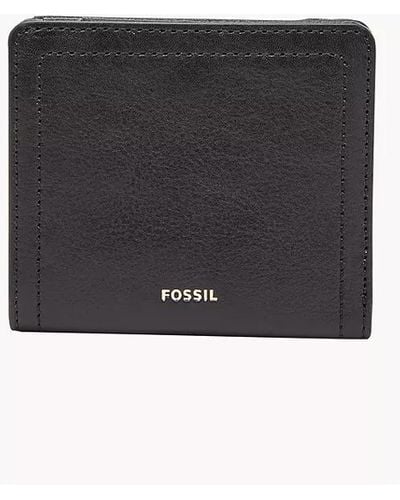 Fossil Logan Leather Wallet Rfid Blocking Small Bifold - Black