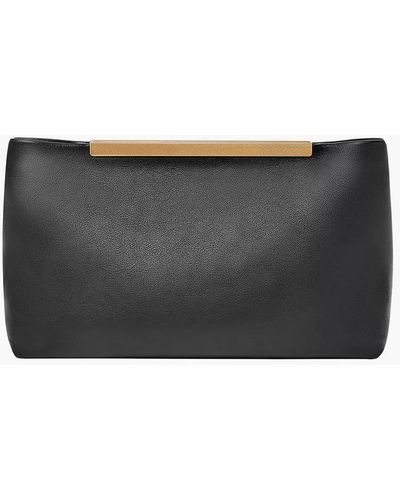 Fossil Penrose Leather Large Pouch Clutch - Black
