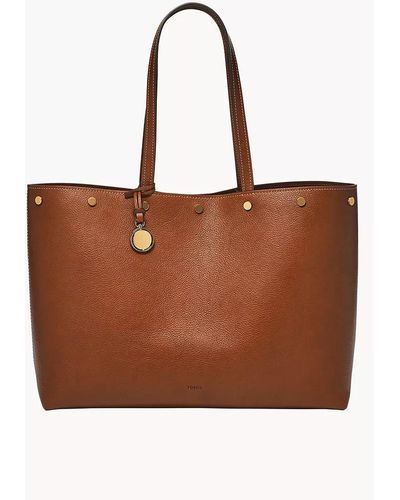 Fossil Jessie Leather Tote - Brown