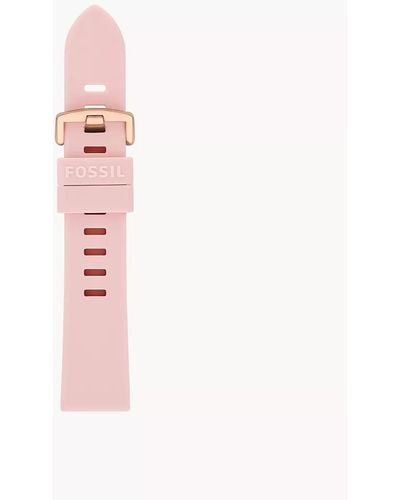 Fossil 20mm Blush Silicone Strap - Pink