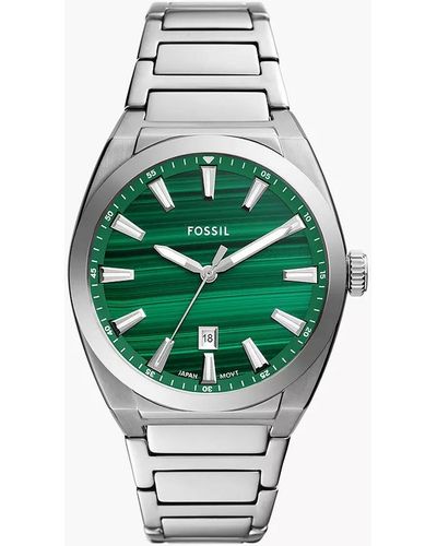 Fossil Everett Three-hand Date Stainless Steel Watch - Green