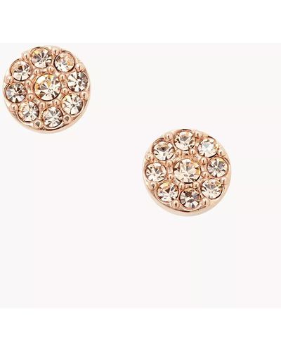 Fossil Rose Gold-tone Stud Earrings - Metallic