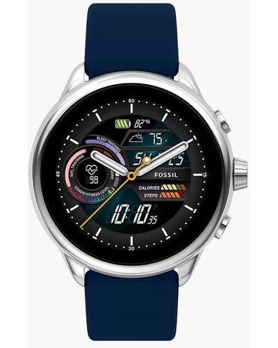 Fossil Gen 6 Wellness Edition Smartwatch Navy Silicone - Blue
