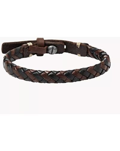 Fossil Braided Bracelet Brown And Black Bracelet Ja5932716