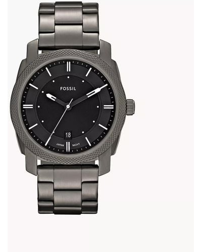Fossil Machine Fs4774 Grey Stainless-steel Quartz Watch With Black Dial - Multicolour