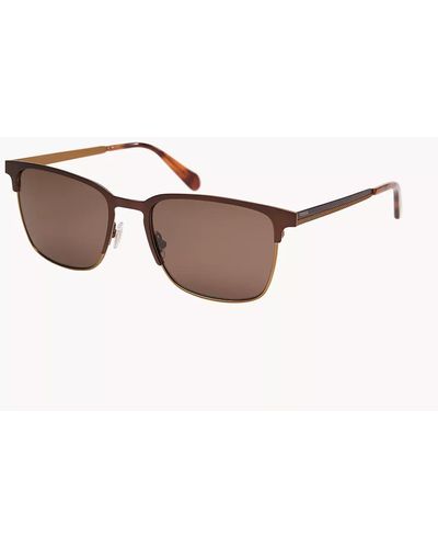 Fossil Duncan Rectangle Sunglasses - Brown