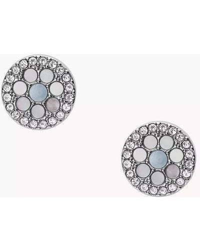 Fossil Val Blue Mosaic Stainless Steel Earring Jewellery Jf03222040 - Multicolour