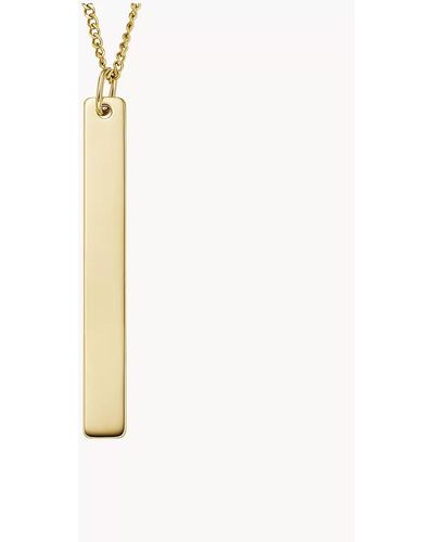 Fossil Drew Gold-tone Stainless Steel Chain Necklace - White