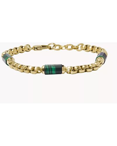 Fossil All Stacked Up Green Malachite Components Bracelet - Metallic