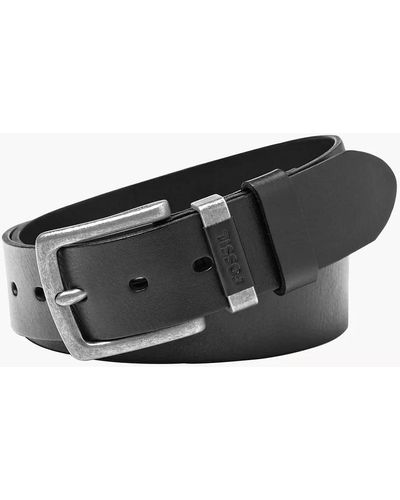 Fossil Jay Leather Casual Dress Every Day Belt - Black