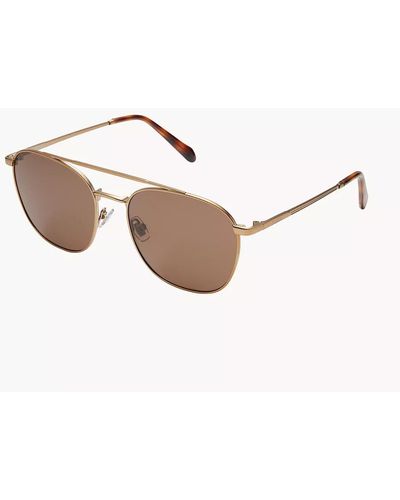 Fossil Chandler Round Sunglasses - Brown