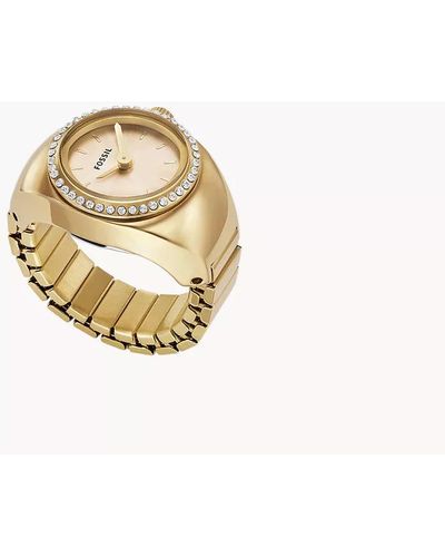 Fossil Watch Ring Two-hand Gold-tone Stainless Steel - Metallic