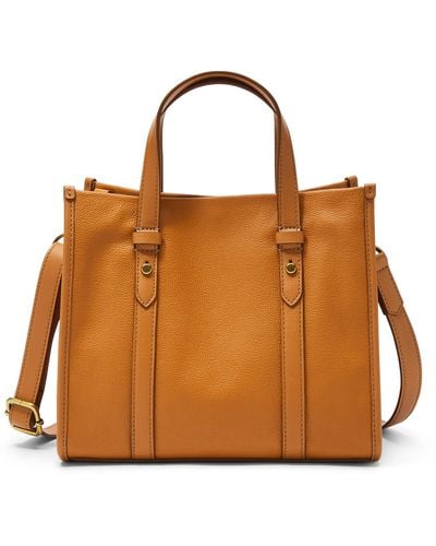Fossil Kingston Leather Satchel - Brown
