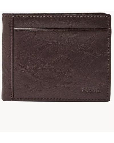 Fossil Neel Bifold With Flip Id Wallet Ml3899200 - Brown