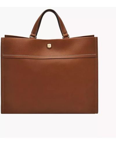 Fossil Gemma Leather Large Tote - Brown