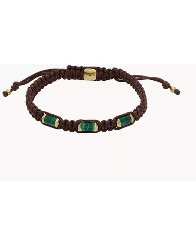 Fossil All Stacked Up Green Malachite Components Bracelet - Brown