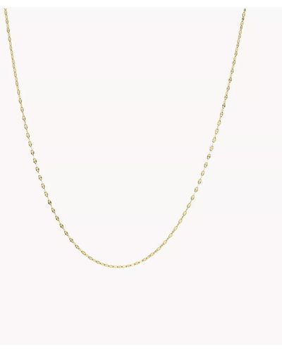 Fossil Oh So Charming Gold-tone Stainless Steel Chain Necklace - Metallic