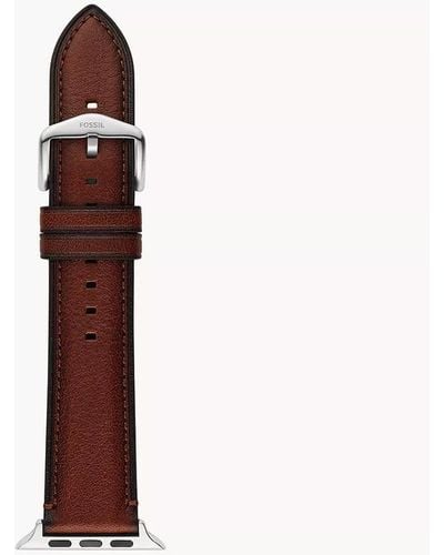 Fossil Apple 38/40/41mm Grosgrain Interchangeable Watch Band Strap - Brown