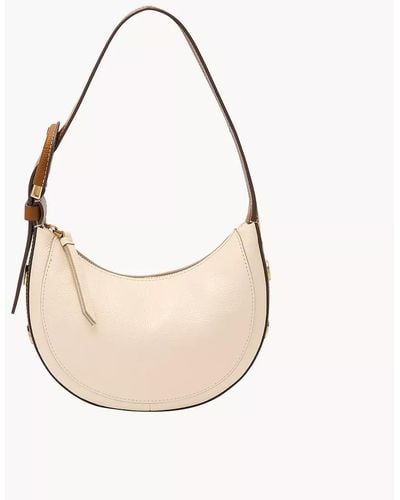 Fossil Harwell Leather Crescent Bag - Natural