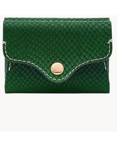 Fossil Heritage Leather Wallet Card Case - Green