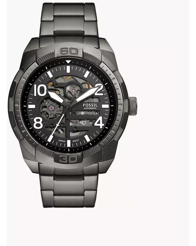 Fossil Bronson Automatic Smoke Stainless Steel Watch - Grey