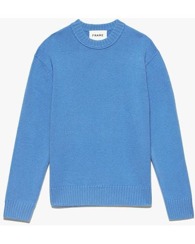 FRAME The Cashmere Crewneck Sweater - Blue
