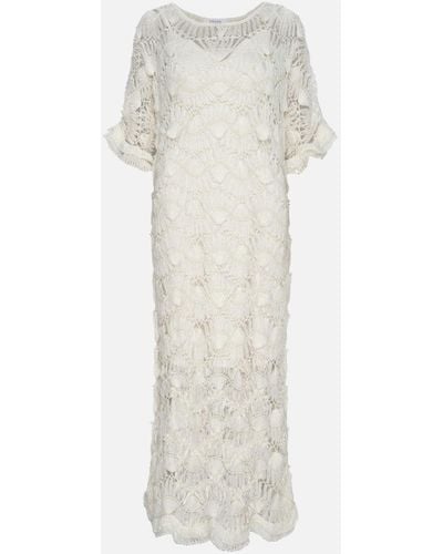 FRAME Beaded Crochet Dress - White