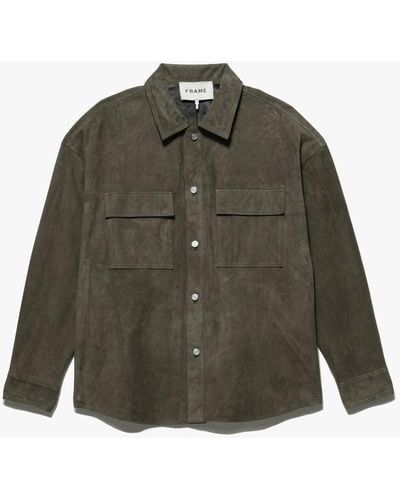 FRAME Clean Suede Shirt - Brown