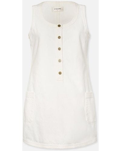 FRAME Trapunto Side Pocket Dress - White