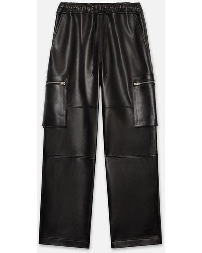 FRAME Leather Cargo Pant - Black